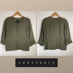Anthropologie Military Style Linen Jacket
